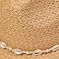 Cowrie Shell Straw Braided Cowboy Hat: KA