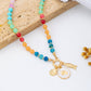 Rainbow Beaded Nautical Charm Necklace | 80N92952: Gold