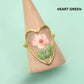18K STAINLESS STEEL TARNISH FREE FLORAL RINGS | 40R104: OVAL WHITE
