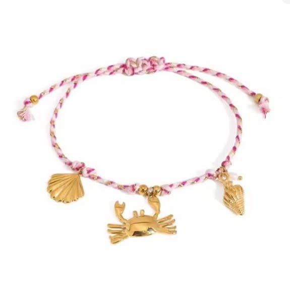 18K STAINLESS STEEL CORDED CHARM BRACELET | 40B5191: LIME