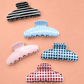 JUMBO STRIPE PLAID OVAL HAIR CLAW CLIPS | 40H1020: STRIPE PINK