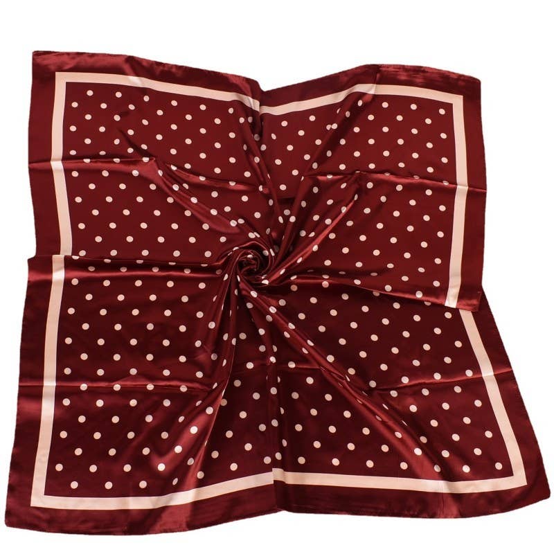 LARGE POLKA DOT PRINT BANDANA SCARF | 40SC694: IVORY