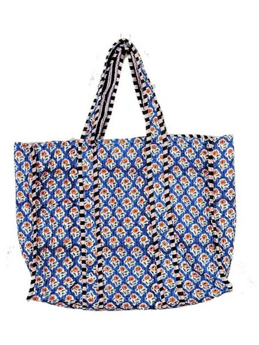 Organic Reversible Quilted Tote Bag | 40P575: NAVY