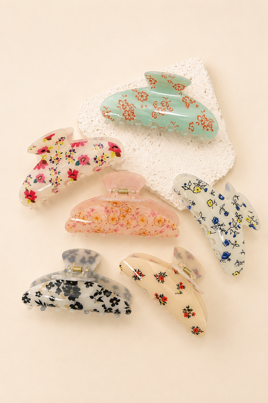 FLORAL FLOWER HAIR CLAW CLIP | 40H1140: A